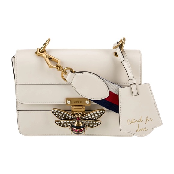 Gucci Handbags - Gucci Queen Margaret Bee Clasp Bag - White/Ivory Calfskin Leather - Model 476542